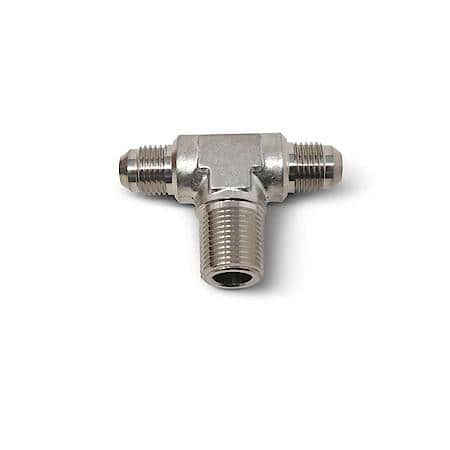 6 AN Male Tee with 3/8" NPT Male on Side Endura Finish