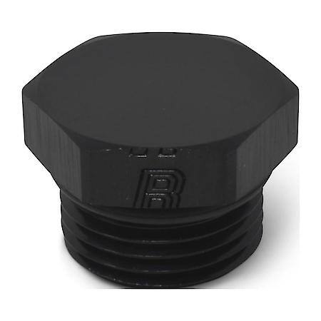 6 ORB Male Plug with External Hex Head Black Anodized