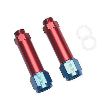 8 AN FeMale To 9/16-24 Male Carb Adapter (3.25") Red & Blue Anodized Qty: 2