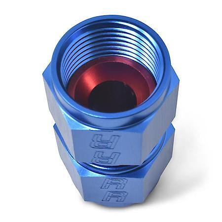 8 AN FeMale Straight To AN FeMale Adapter Red & Blue Anodized
