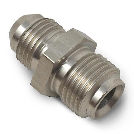 8 AN Male To 1/2-20 Inverted Flare Male Adapter Steel Endura Finish