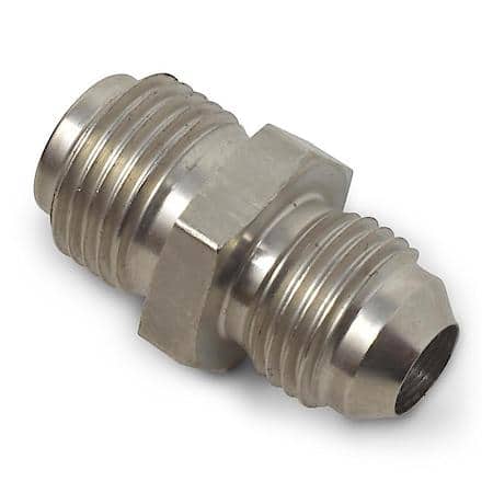 8 AN Male To 1/2-20 Inverted Flare Male Adapter Steel Endura Finish