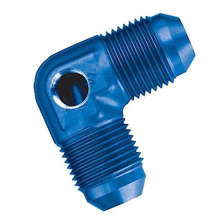 8 AN Male 90 Deg To AN Male Adapter with 1/8 NPT FeMale Port Blue Anodized