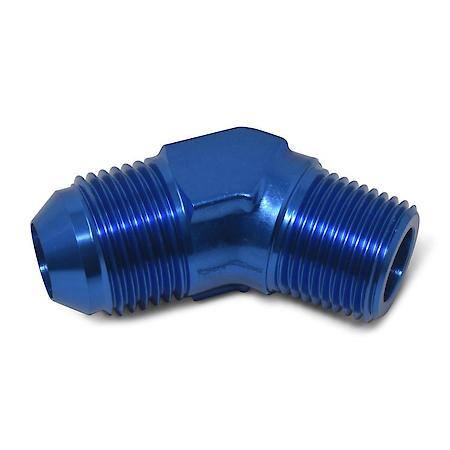 4 AN Male 45 Degree To 1/4" NPT Male Adapter Blue Anodized