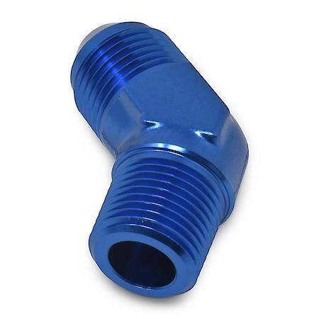 4 AN Male 45 Degree To 1/4" NPT Male Adapter Blue Anodized