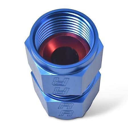 6 AN FeMale Straight To AN FeMale Adapter Red & Blue Anodized