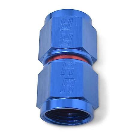 6 AN FeMale Straight To AN FeMale Adapter Red & Blue Anodized