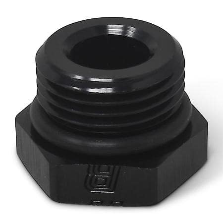 8 ORB Male Plug with External Hex Head Black Anodized