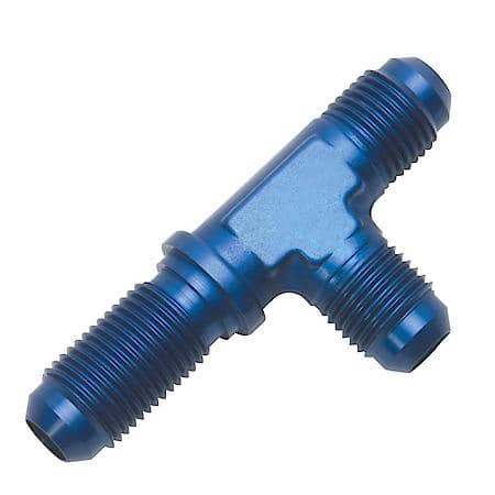 3 AN Bulkhead Tee On Run Blue Anodized