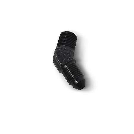 3 AN Male 45 Deg To 1/8" NPT Male Adapter Steel Black Anodized