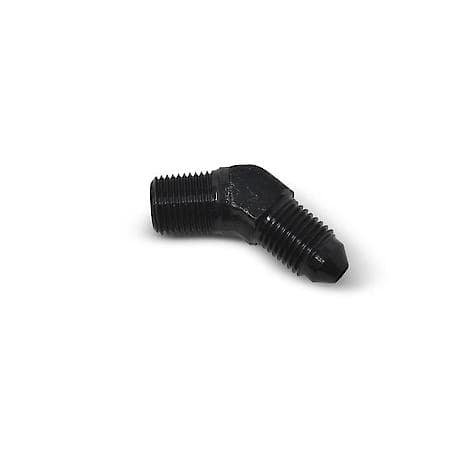 3 AN Male 45 Deg To 1/8" NPT Male Adapter Steel Black Anodized
