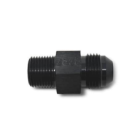 6 AN Male To 3/8" NPT Male Fuel PSI Adapter with 1/8" NPT Port Black Anodized