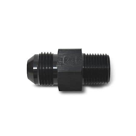 6 AN Male To 3/8" NPT Male Fuel PSI Adapter with 1/8" NPT Port Black Anodized