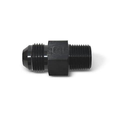 8 AN Male To 3/8" NPT Male Fuel PSI Adapter with 1/8" NPT Port Endura Finish