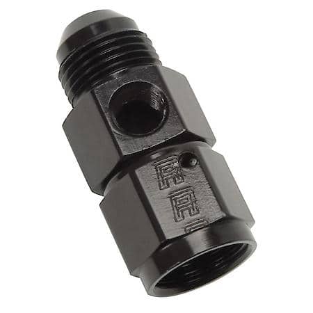 8 AN Male To FeMale Fuel PSI Adapter with 1/8" NPT Port Black Anodized