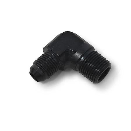 6 AN Male 90 Degree To 3/8" NPT Male Adapter Black Anodized