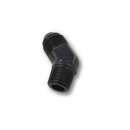 6 AN Male 45 Deg To 1/8" NPT Male Adapter Black Anodized