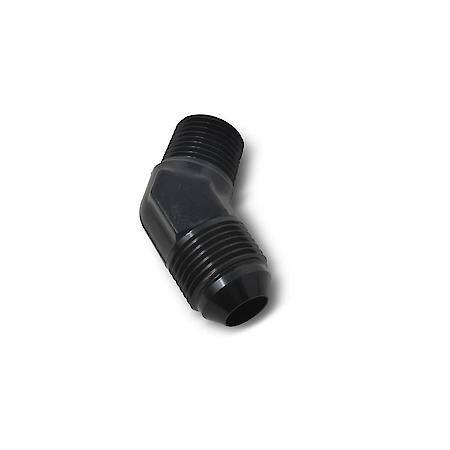 6 AN Male 45 Deg To 1/8" NPT Male Adapter Black Anodized