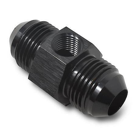 8 AN Male To Male Fuel PSI Adapter with 1/8" NPT Port Black Anodize
