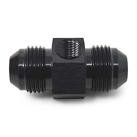 8 AN Male To Male Fuel PSI Adapter with 1/8" NPT Port Black Anodize