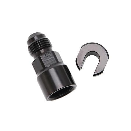 EFI Adapter 6 AN Male To 5/16 SAE Quick Disconnect FeMale Screw type Black Anodized