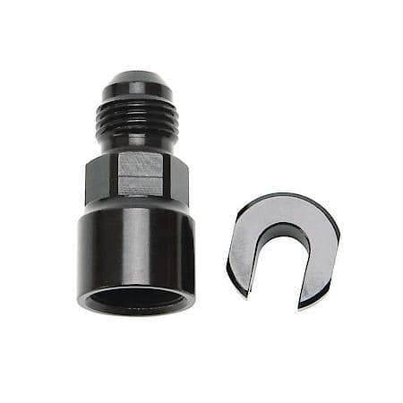 EFI Adapter 6 AN Male To 5/16 SAE Quick Disconnect FeMale Screw type Black Anodized