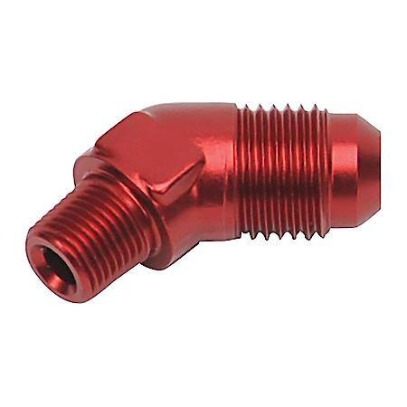 6 AN Male 45 Deg To 1/8" NPT Male Adapter Red Anodized