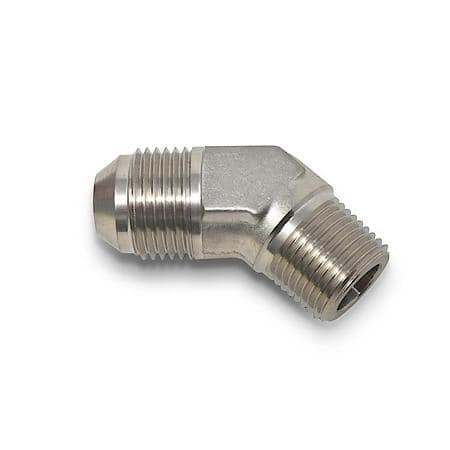 6 AN Male 45 Degree To 3/8" NPT Male Endura Finish
