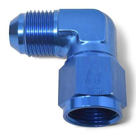 6AN 90 Degree Swivel Female To Male Adapter Fitting With Blue Finish