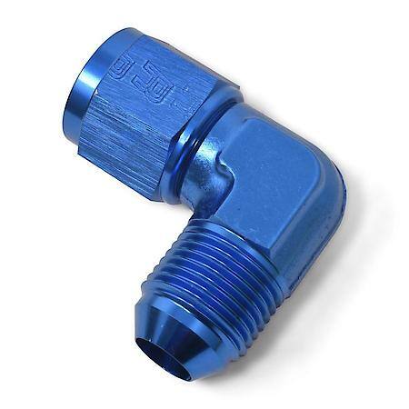 8AN 90 Degree Swivel Female To Male Adapter Fitting With Blue Finish