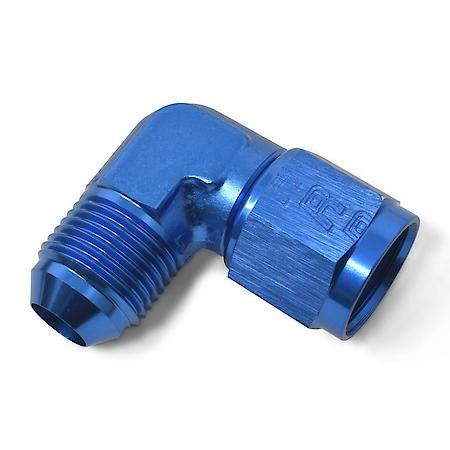 8AN 90 Degree Swivel Female To Male Adapter Fitting With Blue Finish