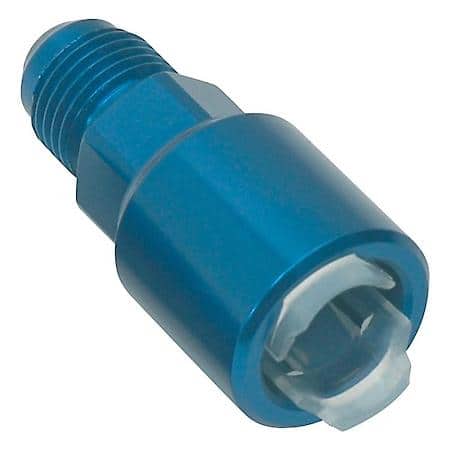 EFI Adapter 6 AN Male To 5/16 SAE Quick Disconnect FeMale Blue Anodized