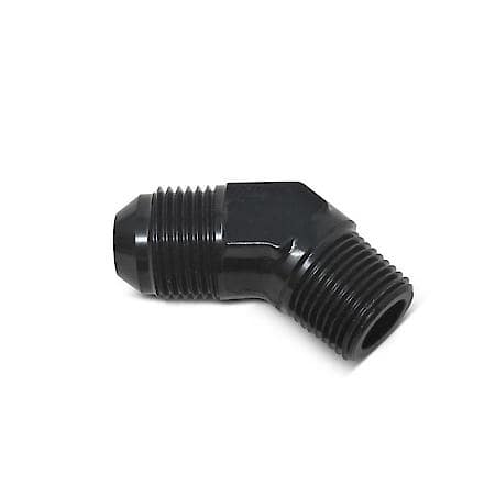 6 AN Male 45 Degree To 3/8" NPT Male Black Anodized