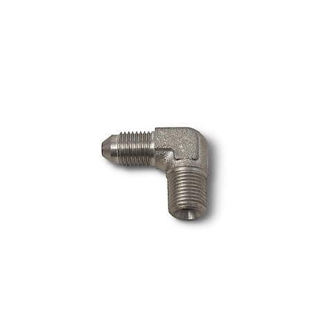 3 AN Male 90 Deg To 1/8" NPT Male Adapter Steel Endura Finish