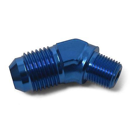 6 AN Male 45 Deg To 1/8" NPT Male Adapter Blue Anodized