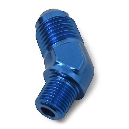 6 AN Male 45 Deg To 1/8" NPT Male Adapter Blue Anodized