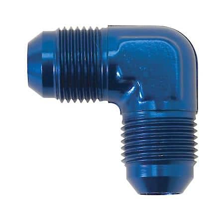 8 AN Male 90 Deg To AN Male Adapter Blue Anodized