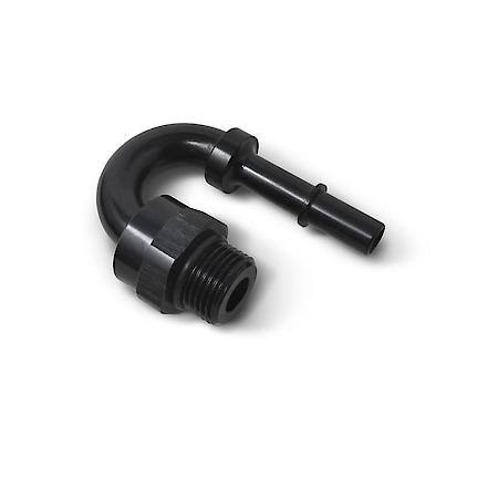 6 ORB Male 180 Deg To 3/8 SAE Quick Disconnect Male Adapter Black Anodized