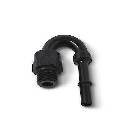 6 ORB Male 180 Deg To 3/8 SAE Quick Disconnect Male Adapter Black Anodized