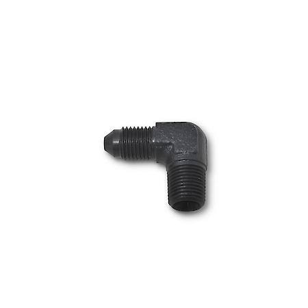 3 AN Male 90 Deg To 1/8" NPT Male Adapter Steel Black Anodized