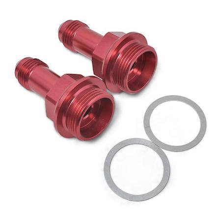 6 AN Male To 7/8-20 Male Carb Adapter Extended with Reduced Hex Red Anodized