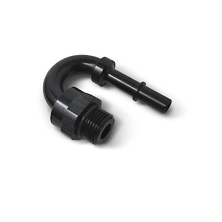 8 ORB Male 180 Deg To 3/8 SAE Quick Disconnect Male Adapter Black Anodized