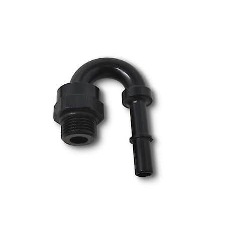 8 ORB Male 180 Deg To 3/8 SAE Quick Disconnect Male Adapter Black Anodized