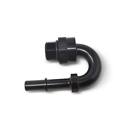 8 ORB Male 180 Deg To 3/8 SAE Quick Disconnect Male Adapter Black Anodized