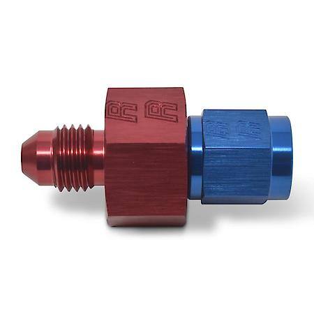 4 AN Male To FeMale Fuel PSI Adapter Red and Blue Anodized