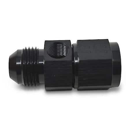 6 AN Male To FeMale Fuel PSI Adapter with 1/8" NPT Port Black Anodized