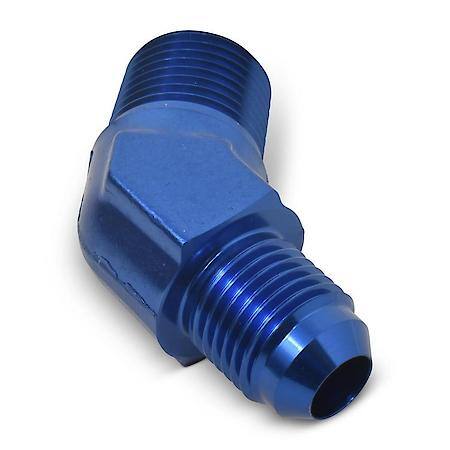 6 AN Male 45 Degree To 3/8" NPT Male Blue Anodized