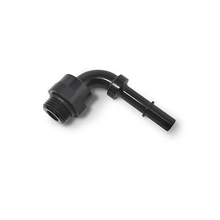 8 ORB Male 90 Deg To 3/8 SAE Quick Disconnect Male Adapter Black Anodized