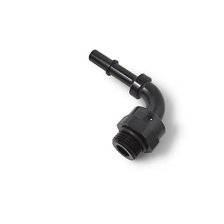 8 ORB Male 90 Deg To 3/8 SAE Quick Disconnect Male Adapter Black Anodized