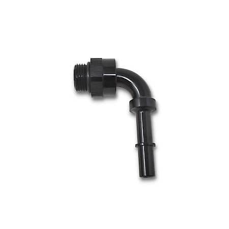 8 ORB Male 90 Deg To 3/8 SAE Quick Disconnect Male Adapter Black Anodized